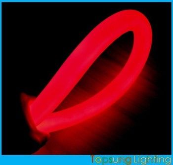 360 องศากลมแดง LED neon flex 24v ip67 กันน้ําสําหรับอาคาร