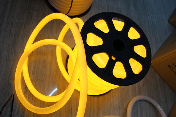 โดรน 360 องศากลมสีเหลือง 220v neon flex light 25mm ip67 สําหรับกลางแจ้ง