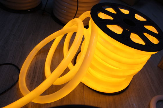 ขายร้อน ตกแต่งสีเหลือง 24v 360 องศารอบ LED neon ไฟยืดหยุ่น