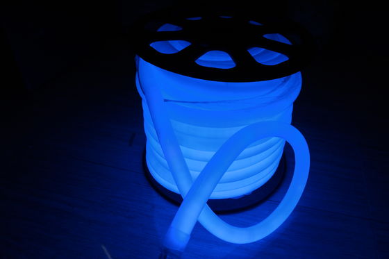 ผลิตภัณฑ์ร้อน 100LEDs / m สีฟ้า 360 องศากลม LED neon flex light 220v 25m spool