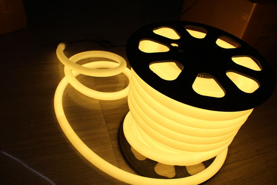 ประสิทธิภาพพลังงาน 24v 25mm 360 องศากลมสีขาวอบอุ่น ip67 LED neon flex ไฟเทป