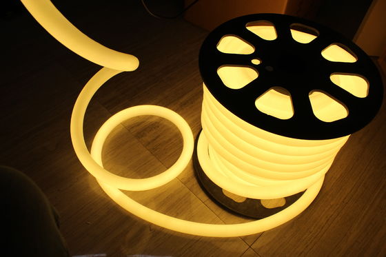 ประสิทธิภาพพลังงาน 24v 25mm 360 องศากลมสีขาวอบอุ่น ip67 LED neon flex ไฟเทป