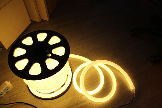 ประหยัดพลังงาน 110v สีขาวอบอุ่น LED neon flex ไฟ 360 รอบ 25m สปิลสําหรับบ้าน