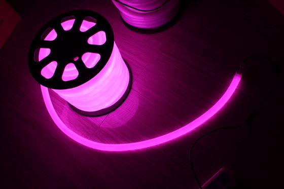 220v สีม่วง 360 องศารอบ 100LEDs/m LED neon flex light สําหรับอาคาร
