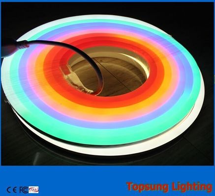 100LEDs / M 110v LED Neon Flex Light สี่เหลี่ยม สีขาวอบอุ่น สําหรับสวน