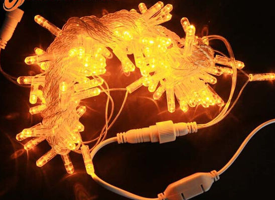ไฟคริสต์มาส LED 10m 5mm เชื่อมต่อ ขายปลีก string สีเหลือง ป้องกันความเย็น PVC