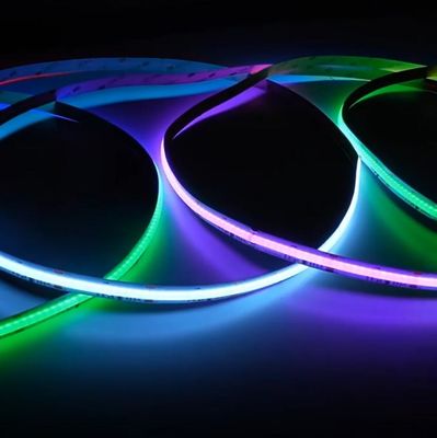 สีสันเวทมนตร์ COB RGB LED สายพิกเซล 12V ความหนาแน่นสูง 720 LED / m ดิจิตอล COB สายแสง