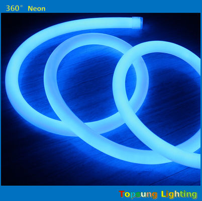 ผลิตภัณฑ์ร้อน 100LEDs / m สีฟ้า 360 องศากลม LED neon flex light 220v 25m spool
