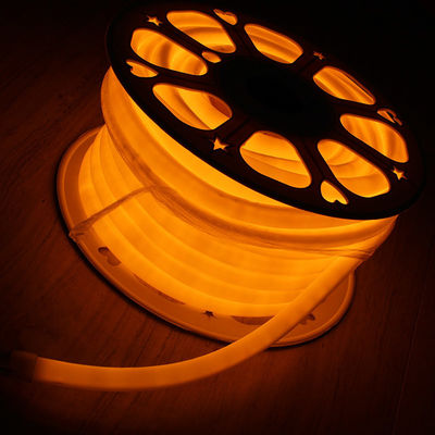 สีส้มบางกลม PVC หลอดเนออนแสง 16 มิลลิเมตร 360 องศา LED เนออน flex DC24V