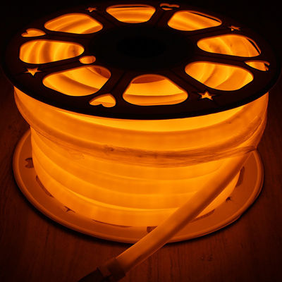 สีส้มบางกลม PVC หลอดเนออนแสง 16 มิลลิเมตร 360 องศา LED เนออน flex DC24V