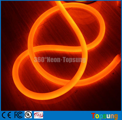 110V สายนิวอน LED กว้าง 16 มม 360 องศากลม นิวอน flex IP67 การตกแต่งภายนอกแสงสว่างสีส้ม