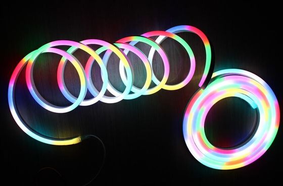 RGB ดิจิตอล LED neon flex rope light สําหรับการตกแต่งอาคาร