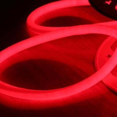360 องศากลมแดง LED neon flex 24v ip67 กันน้ําสําหรับอาคาร