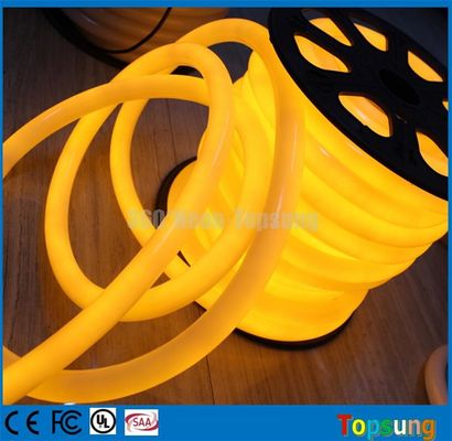 ท่อ LED กันน้ํา 360 องศา แอมเบอร์ 24v ท่อเนออนยืดหยุ่นกลม ท่อ 25 มิลลิเมตร PVC สีเหลือง