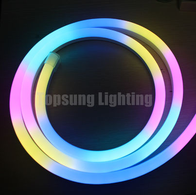 50m spool Topsung Lighting LED neon strip แสงยืดหยุ่น 24v rgb neon ดิจิตอล 10x20mm พิกเซลบางสุด neonflex