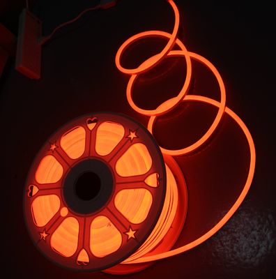 สีส้ม 12v มินิ LED neon flex light 7x15 มิลลิเมตร ท่อเนออนสํารอง 2835 smd flexible strip rope ip68 การฉีด