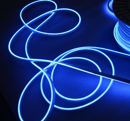 6 มม สีฟ้า LED สาย Neon Light Flex กันน้ํา ปาร์ตี้วันหยุด Xmas Tree การตกแต่งบ้าน 110V/220V สาย Neon สีฟ้า