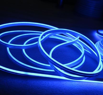 12v สีน้ําเงิน LED neon ริบบอนแสง 6 * 12mm ไมโคร neon สายไฟ