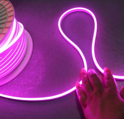 12v 6mm neon สีชมพู ยืดหยุ่น LED สริป mini flex LED neon สายไฟ