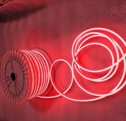 50m สปูลสีแดง 12V LED Neon Light SMD 2835 120Leds / M 6X12mm ไฟยืดหยุ่น กันน้ํา